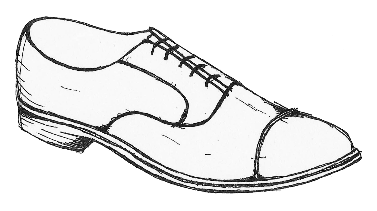 szkic butów męskich - Oxfordy